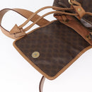 CELINE Macadam Canvas Backpack PVC Leather Brown Gold Auth 164150-18