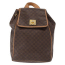 CELINE Macadam Canvas Backpack PVC Leather Brown Gold Auth 164150-2