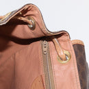 CELINE Macadam Canvas Backpack PVC Leather Brown Gold Auth 164150-24
