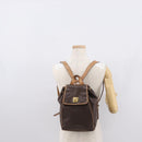 CELINE Macadam Canvas Backpack PVC Leather Brown Gold Auth 164150-26