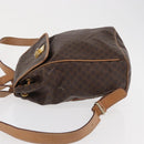 CELINE Macadam Canvas Backpack PVC Leather Brown Gold Auth 164150-5