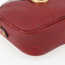 Christian Dior Trotter Canvas Shoulder Bag Red Gold Auth 164154-14