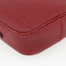 Christian Dior Trotter Canvas Shoulder Bag Red Gold Auth 164154-16
