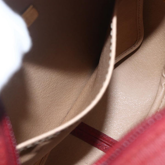 Christian Dior Trotter Canvas Shoulder Bag Red Gold Auth 164154