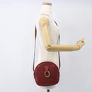 Christian Dior Trotter Canvas Shoulder Bag Red Gold Auth 164154-19