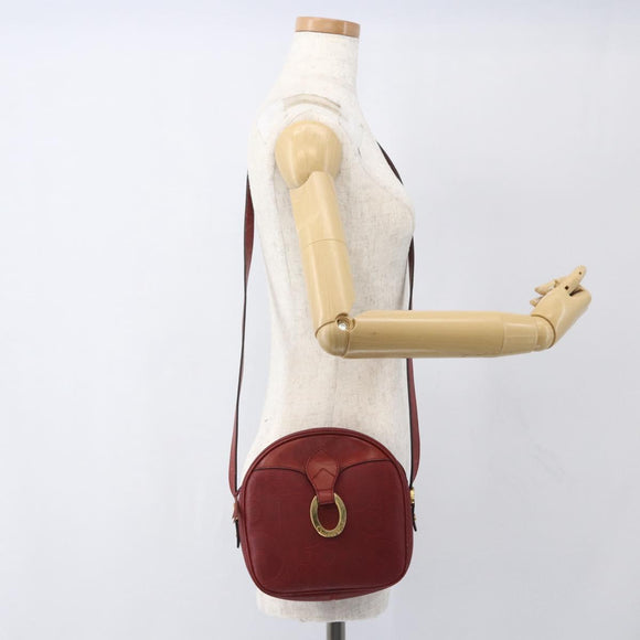 Christian Dior Trotter Canvas Shoulder Bag Red Gold Auth 164154