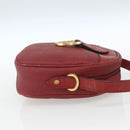 Christian Dior Trotter Canvas Shoulder Bag Red Gold Auth 164154-4
