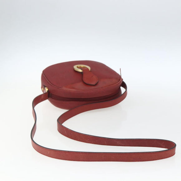 Christian Dior Trotter Canvas Shoulder Bag Red Gold Auth 164154