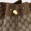 GUCCI GG Supreme Web Sherry Line Bag PVC Beige Gold 41 02 085 Auth 164159-17