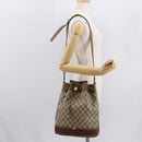 GUCCI GG Supreme Web Sherry Line Bag PVC Beige Gold 41 02 085 Auth 164159-21