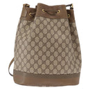 GUCCI GG Supreme Web Sherry Line Bag PVC Beige Gold 41 02 085 Auth 164159-2