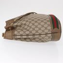 GUCCI GG Supreme Web Sherry Line Bag PVC Beige Gold 41 02 085 Auth 164159-4