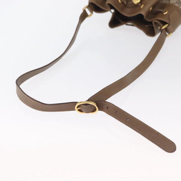 GUCCI GG Supreme Web Sherry Line Bag PVC Beige Gold 41 02 085 Auth 164159