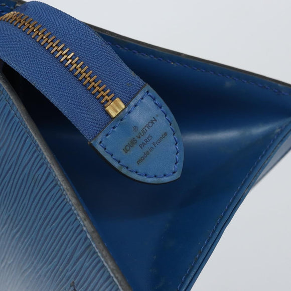 LOUIS VUITTON Epi Sac Triangle Hand Bag Blue M52095 LV Auth 164160