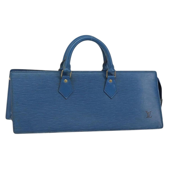 LOUIS VUITTON Epi Sac Triangle Hand Bag Blue M52095 LV Auth 164160