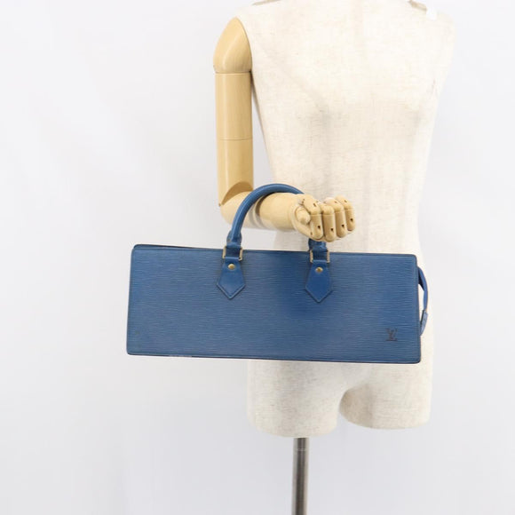LOUIS VUITTON Epi Sac Triangle Hand Bag Blue M52095 LV Auth 164160