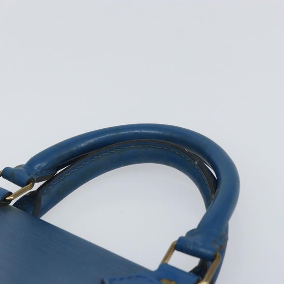 LOUIS VUITTON Epi Sac Triangle Hand Bag Blue M52095 LV Auth 164160