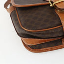 CELINE Macadam Canvas Shoulder Bag PVC Leather Brown Gold Auth 164162-14