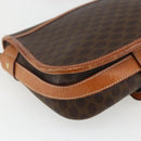 CELINE Macadam Canvas Shoulder Bag PVC Leather Brown Gold Auth 164162-16