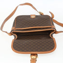 CELINE Macadam Canvas Shoulder Bag PVC Leather Brown Gold Auth 164162-18