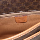 CELINE Macadam Canvas Shoulder Bag PVC Leather Brown Gold Auth 164162-20