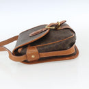 CELINE Macadam Canvas Shoulder Bag PVC Leather Brown Gold Auth 164162-3