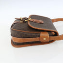 CELINE Macadam Canvas Shoulder Bag PVC Leather Brown Gold Auth 164162-4