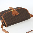 CELINE Macadam Canvas Shoulder Bag PVC Leather Brown Gold Auth 164162-6