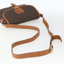 CELINE Macadam Canvas Shoulder Bag PVC Leather Brown Gold Auth 164162-7