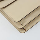 CELINE Hand Bag Leather Ivory Gold Auth 164168-14