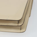 CELINE Hand Bag Leather Ivory Gold Auth 164168-15