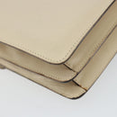 CELINE Hand Bag Leather Ivory Gold Auth 164168-16