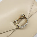 CELINE Hand Bag Leather Ivory Gold Auth 164168-17