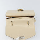 CELINE Hand Bag Leather Ivory Gold Auth 164168-10