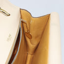 CELINE Hand Bag Leather Ivory Gold Auth 164168-19