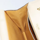 CELINE Hand Bag Leather Ivory Gold Auth 164168-20