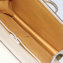 CELINE Hand Bag Leather Ivory Gold Auth 164168-21