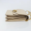 CELINE Hand Bag Leather Ivory Gold Auth 164168-3