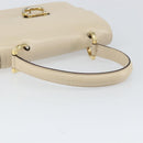 CELINE Hand Bag Leather Ivory Gold Auth 164168-7