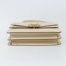 CELINE Hand Bag Leather Ivory Gold Auth 164168-5