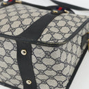 GUCCI GG Supreme Sherry Line Hand Bag PVC 2way Navy Gold 58 02 039 Auth 164169-9
