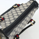 GUCCI GG Supreme Sherry Line Hand Bag PVC 2way Navy Gold 58 02 039 Auth 164169-6