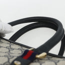 GUCCI GG Supreme Sherry Line Hand Bag PVC 2way Navy Gold 58 02 039 Auth 164169-14