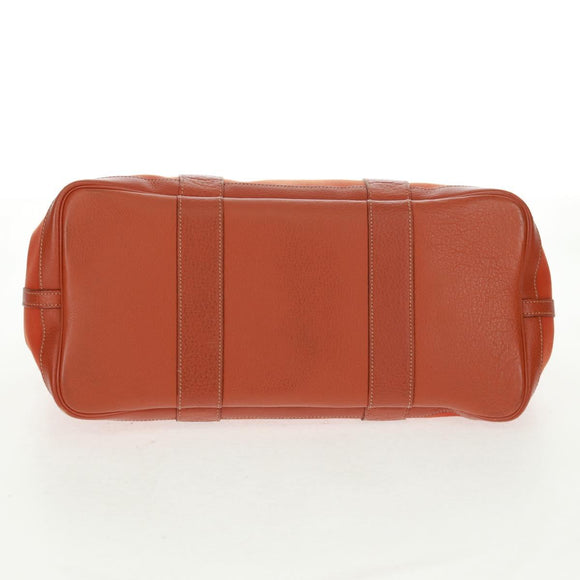 HERMES Garden Party PM Hand Bag Towar Officier Orange Silver Auth 164191SAM