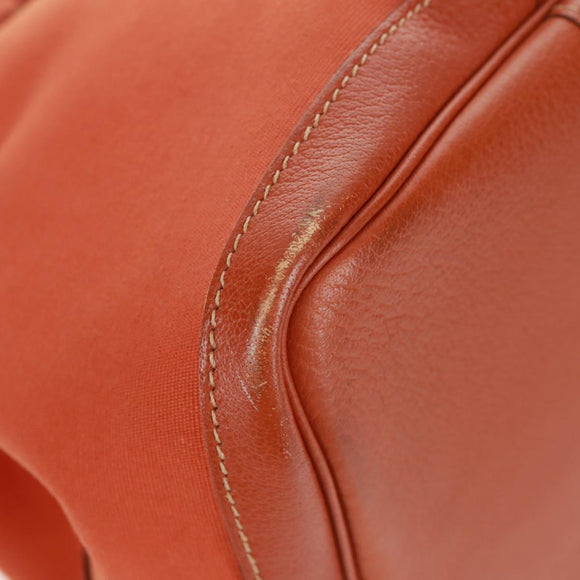 HERMES Garden Party PM Hand Bag Towar Officier Orange Silver Auth 164191SAM
