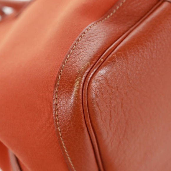 HERMES Garden Party PM Hand Bag Towar Officier Orange Silver Auth 164191SAM