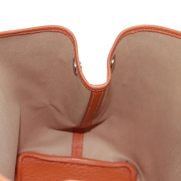 HERMES Garden Party PM Hand Bag Towar Officier Orange Silver Auth 164191SAM