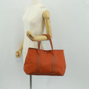 HERMES Garden Party PM Hand Bag Towar Officier Orange Silver Auth 164191SAM-24