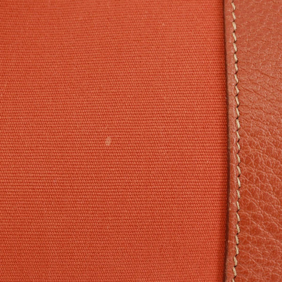 HERMES Garden Party PM Hand Bag Towar Officier Orange Silver Auth 164191SAM