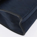 Christian Dior Honeycomb Canvas Shoulder Bag Navy Gold Auth 164192-10